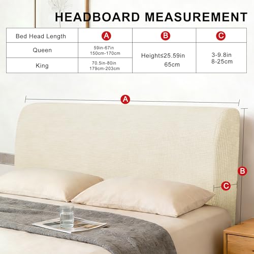 Stretch Bed Headboard Cover - Soft Jacquard Protector for Queen Size