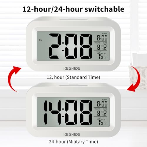 Compact Digital Travel Alarm Clock with Indoor Temperature and Snooze