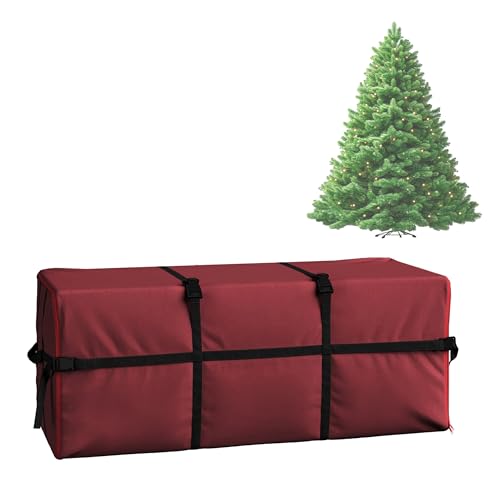 Elf Stor 59in x 24in x 24in Christmas Tree Storage Bag, Red Canvas