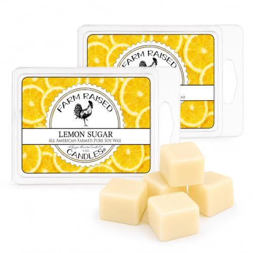 Lemon Sugar Soy Wax Melts - 2 Pack Scented Citrus & Vanilla Wax Cubes