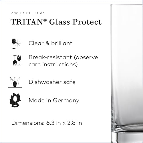 Paris Long Drink Glasses, 16.5 oz Tritan Crystal Highball Set of 6