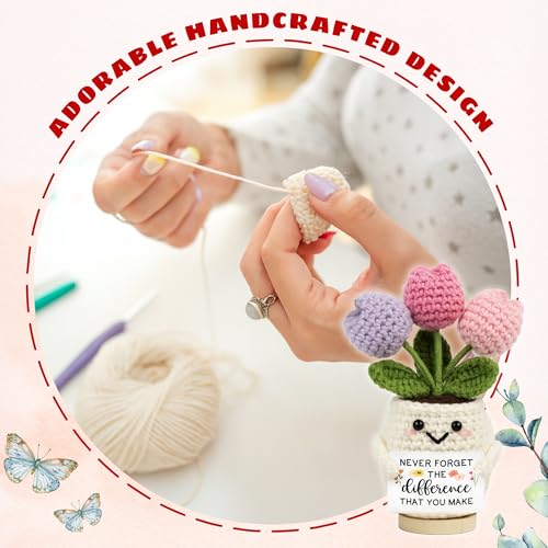 Handmade Crochet Tulip Doll - Thank You Gift for Teachers and Coworkers