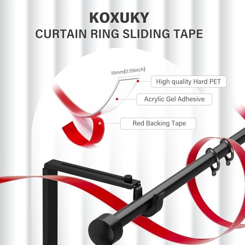 14.5ft Transparent Curtain Glide Tape for Silent Smooth Curtain Rod Slide