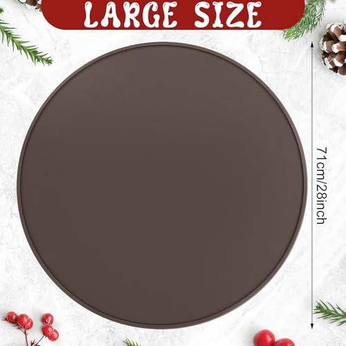 Silicone Christmas Tree Stand Mat - Brown, 28 Inch, Heavy Duty Floor Protector