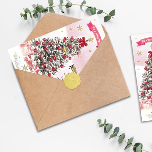 HZ-205 Niece Christmas Card from Aunt & Uncle Festive Holiday Greeting Card