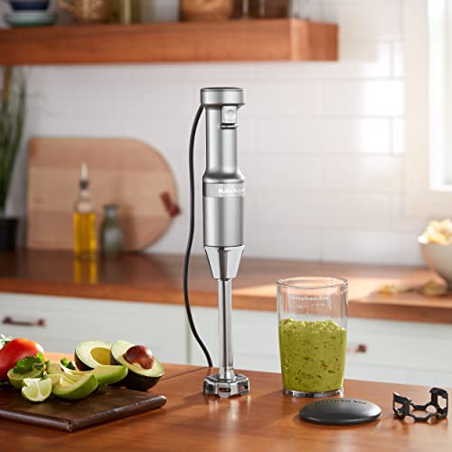 Variable Speed Corded Hand Blender with 8" Blending Arm & 3-Cup Jar