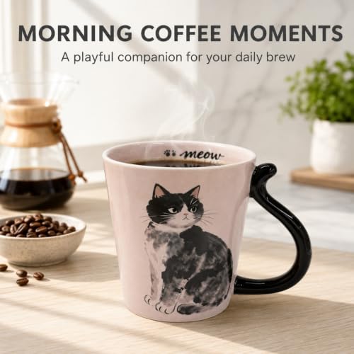 Cat Coffee Mug 18oz – Pink Variation (Cat-mug-Pink) Unique Gift for Cat Lovers