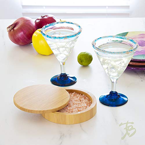 Totally Bamboo Eco-Friendly Margarita Salt Rimmer with Magnetic Lid – Bamboo Cocktail Bar Tool