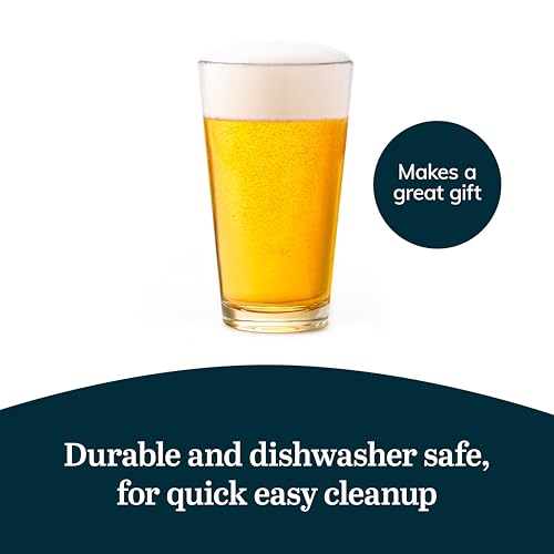 16 oz Pint Glasses, Heavy Duty Heat-Treated Glass Set of 12