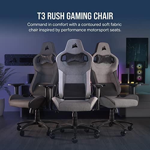 Corsair T3 RUSH Charcoal Gaming Chair with Memory Foam Lumbar & Padded Neck Support