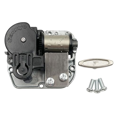 18 Note Wind-Up Music Box Movement Mechanism with Key and Screws