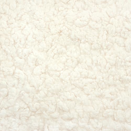 Cream Shearling Gliding Ottoman with Light Wood Base for Nursery