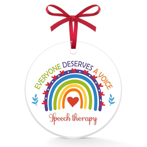 Speech Therapy Ornament - Acrylic Christmas Ornament for Women, SLP Gift, Speech Language Pathologist Gift, Speech Teacher Appreciation Gift