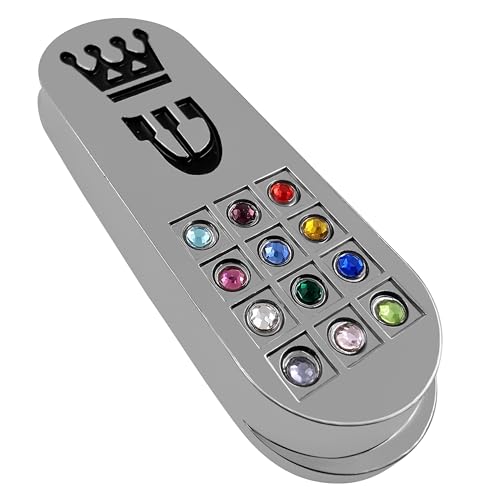 Car Mezuzah with Travelers Prayer Scroll and Hoshen Stones - Nickel Finish