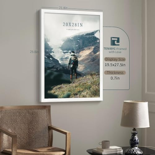 TENIBYC 20x28 White Wood Wall Picture Frame 3 Pack – Hang Posters & Photos
