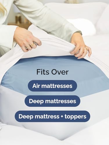 CGK Unlimited Extra Deep Queen Fitted Sheet - White 18" to 24" Pocket