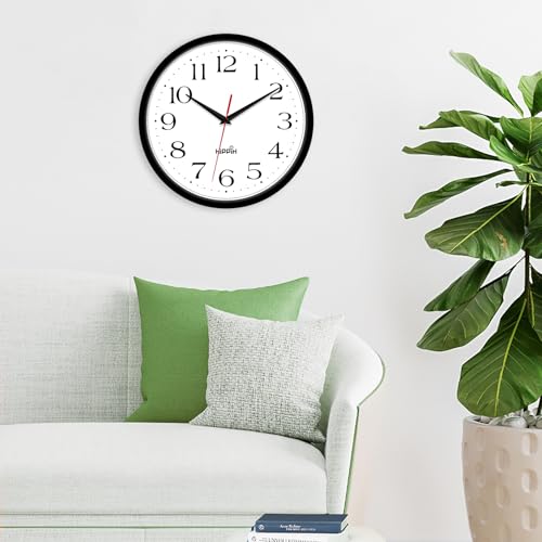 10-Inch Silent Wall Clock - 2 Pack Non-Ticking Battery Operated Analog Clock