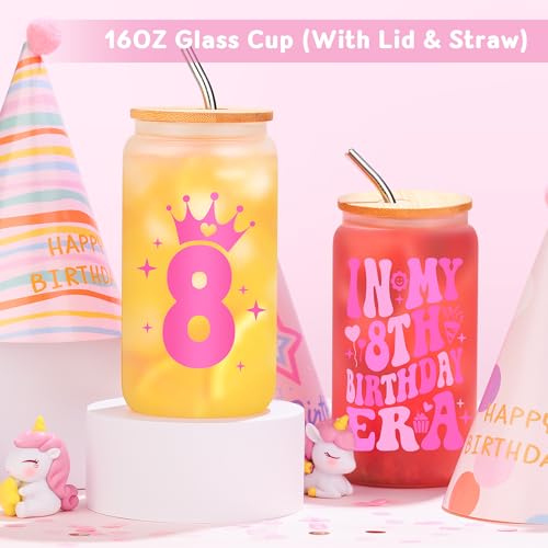 Launrada 8 Year Old Girl Birthday Gift Set - Trendy 8th Birthday Accessories & Toys (8 Year Old Style)