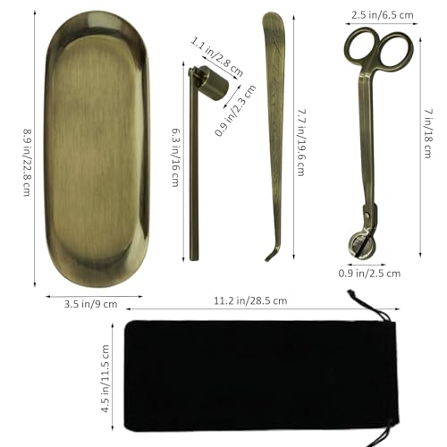4-in-1 Candle Accessory Set with Wick Trimmer, Snuffer & Dipper