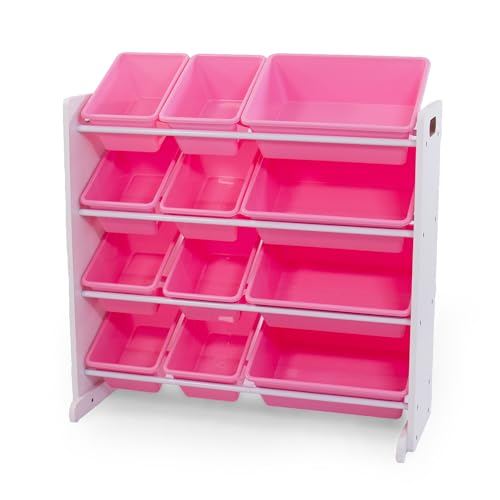 Kids Toy Organizer with 12 Removable Bins, 4-Tier Storage Shelf