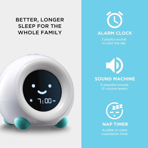 Kids Sleep Trainer Alarm Clock with Night Light and Sound Machine - Blue