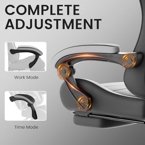 Ergonomic Gaming & Office Chair with Footrest, Recliner & Lumbar Support