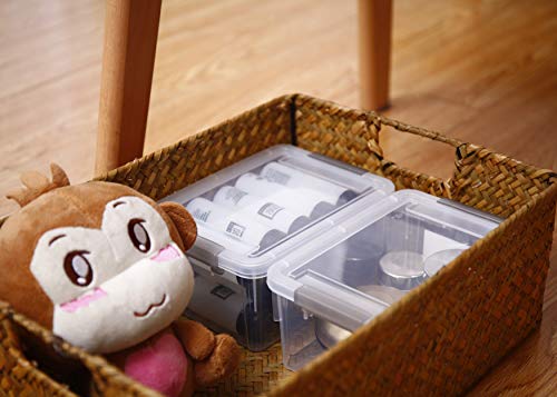 1.3Qt Small Plastic Storage Bins with Lids 10-Pack Stackable Containers