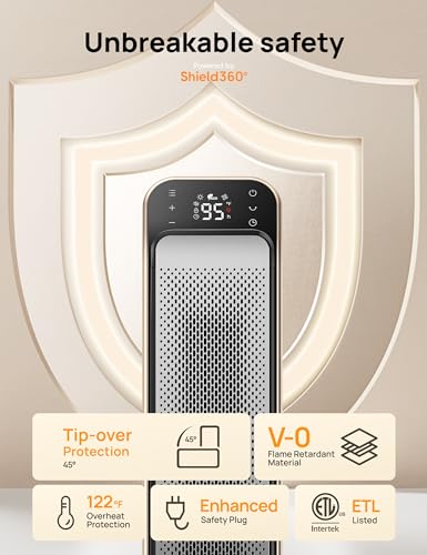 25-Inch Electric Space Heater with Thermostat and Remote Control