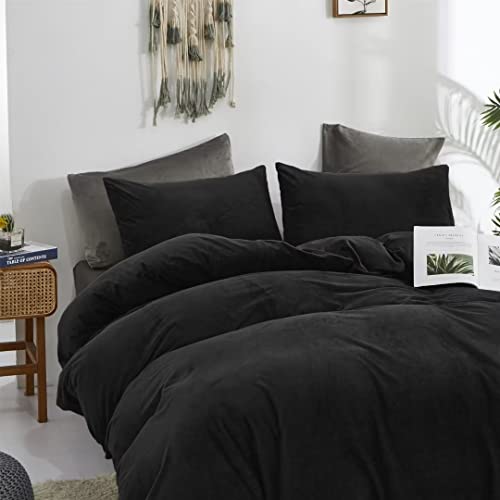 Black Velvet Full Comforter Set - 3 Piece Bedding Set