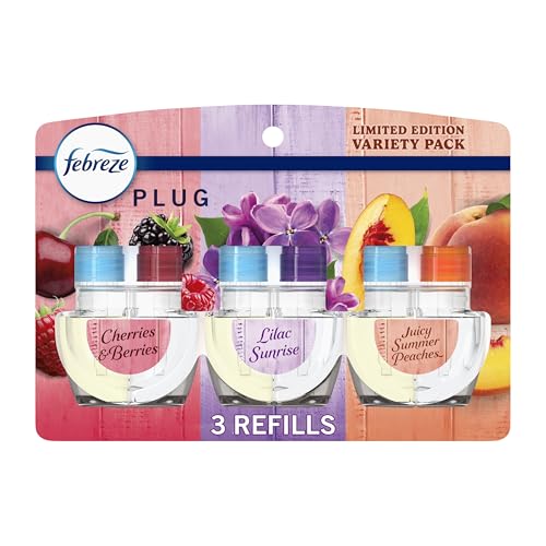 Scented Oil Plug-In Air Freshener Refills, Odor-Eliminating Spring Variety (3-Pack)