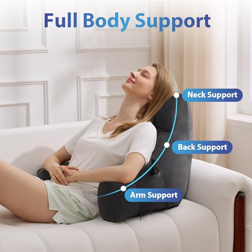 Memory Foam Back Support Pillow with Arms - 18 Inch Reading Pillow
