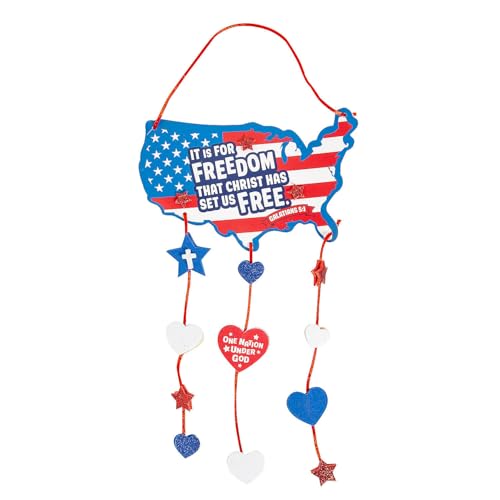 Patriotic Religious Mobile Craft Kit for Kids - Makes 12 Foam Projects