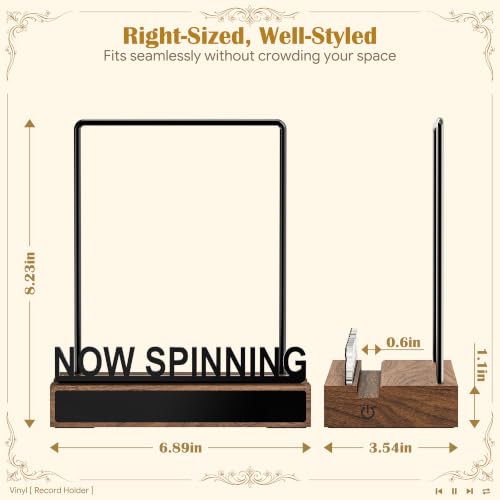 RGB Vinyl Record Display Stand with Rhythm Light for Album Storage
