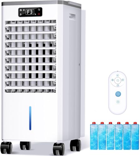 Portable Evaporative Air Cooler with 2-Gallon Water Tank and Ice Box