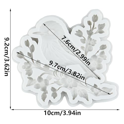 QDMOLDS Bird Flower Branch Silicone Fondant Mold – Style H