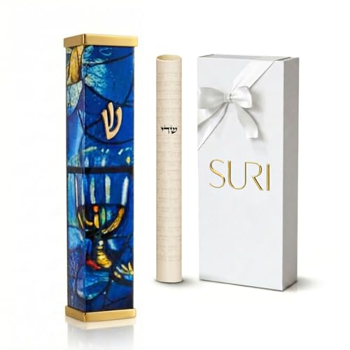 5-Inch Modern Aluminum Mezuzah Case for Door with Self-Adhesive Backing