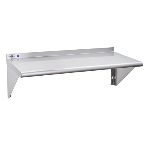 Profeeshaw NSF Stainless Steel Shelf 14” x 48”, 350 lb Commercial Shelves Wall Mounted Metal Shelving with Backsplash and 2 Brackets for Restaurant, Bar, Utility Room, Kitchen and Garage