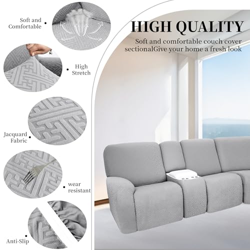 Waterproof L-Shaped Sectional Recliner Couch Covers - 5-Seater