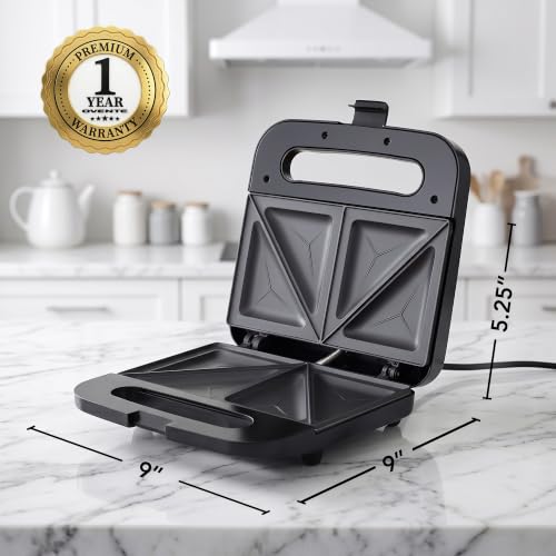 750W Electric Sandwich Maker with Non-Stick Plates & Cool-Touch Handle
