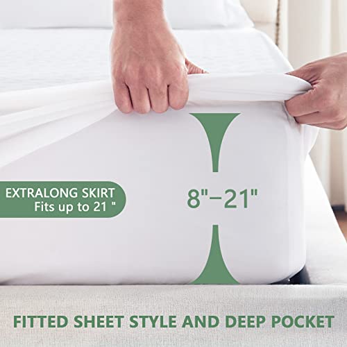 GOPOONY Queen Waterproof Cooling Mattress Protector - Deep Pocket Bed Cover