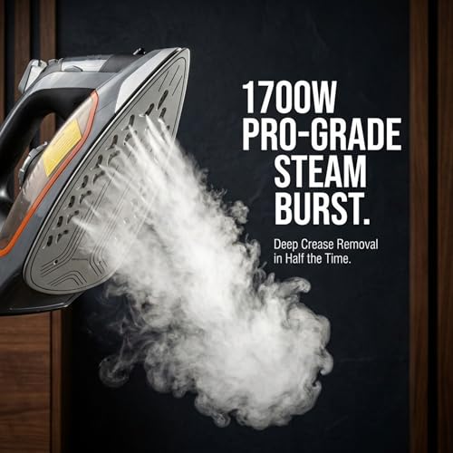 Bartnelli Pro Luxury Steam Iron - 1700W Commercial Iron with Ceramic Soleplate