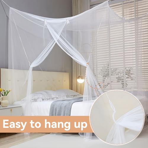 White Bed Canopy Mosquito Net with Side Opening (75 x 35 x 63 Inch)