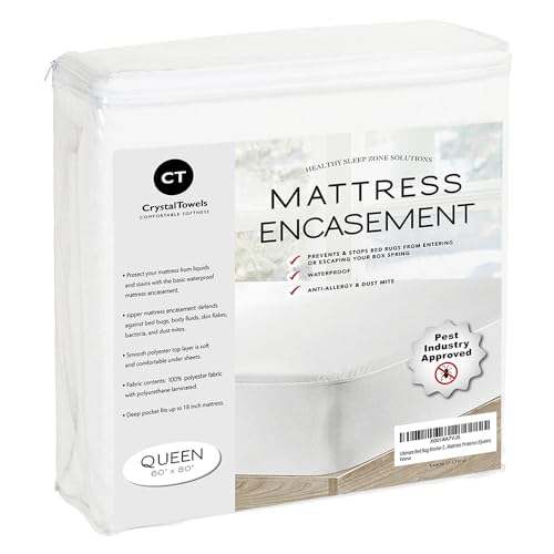 Waterproof Queen Mattress Protector - 6-Sided Encasement, Breathable Fabric