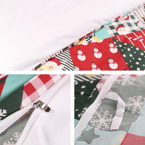 Gogreen Christmas Duvet Cover Set King Size 3P Microfiber Bedding with Zipper