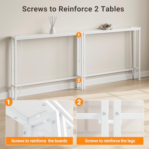 78.8-Inch Narrow Console Table with Charging Station and USB Ports