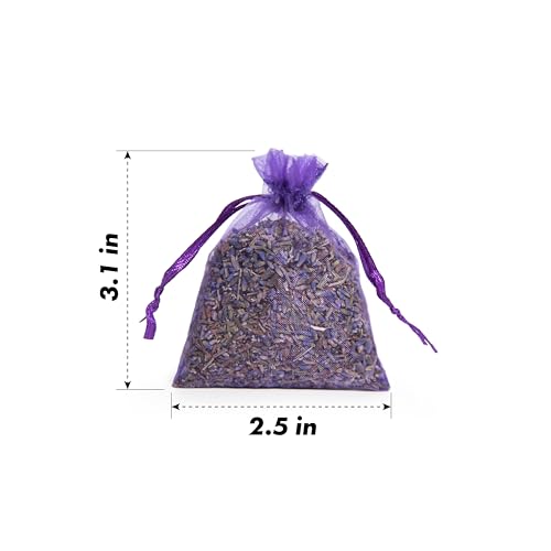 12-Pack Dried Lavender Sachets for Drawers and Closets, Natural Fragrance