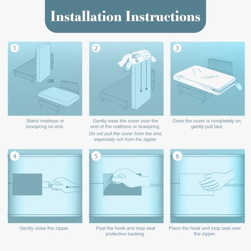 Utopia Bedding Queen Size Mattress Protector Encasement Waterproof 6-Sided