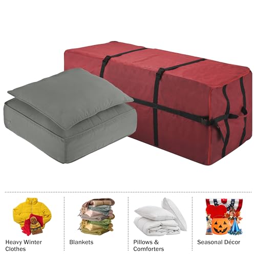 Elf Stor Heavy Duty Canvas Christmas Tree Storage Bag with Straps Fits Up To 6 Ft