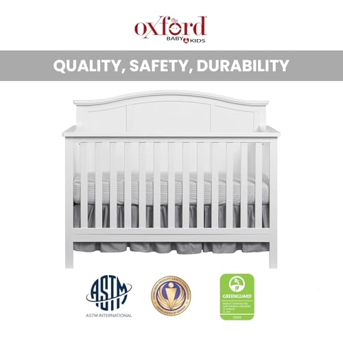 Emerson 4-in-1 Convertible Crib - Solid Wood Snow White Nursery Furniture