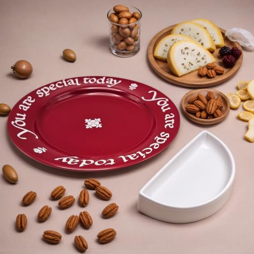 10.6-inch Ceramic Celebration Plate - You Are Special Today Red Platter